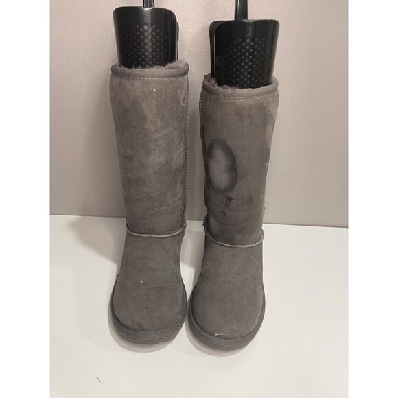 UGG Grey Kid's Classic Tall II Waterproof Suede Winter Boots Size 2 - Picture 1 of 7